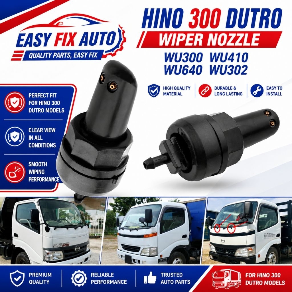หัวฉีดปัดน้ําฝน hino 300 dutro wu410 wu302 wu600 wu300
