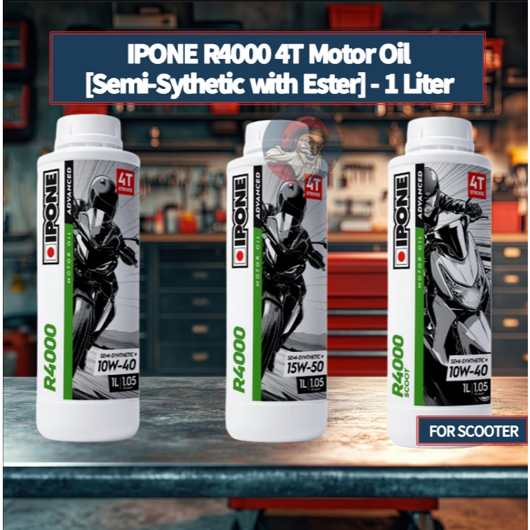 IPONE R4000 4T Motor Oil [กึ่งสังเคราะห์ด้วย Ester] - 1 ลิตร