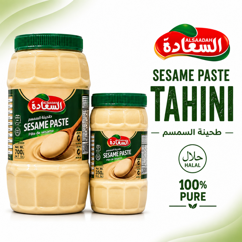 Tahini ALSAADAH/Tahina/Sesame Paste/700g/350g/ฮาลาล/บริสุทธิ์/ธรรมชาติ/คุณภาพระดับพรีเมียม