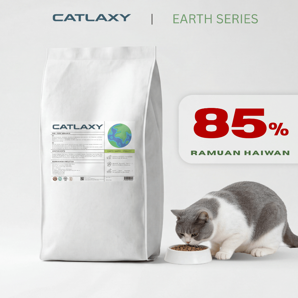 CATLAXY Earth Series Makan Kucing 6กก | 85% โปรตีนรามวนไห่ล | Perisa Salmon Anway & Ayam | อาหารแมวแ