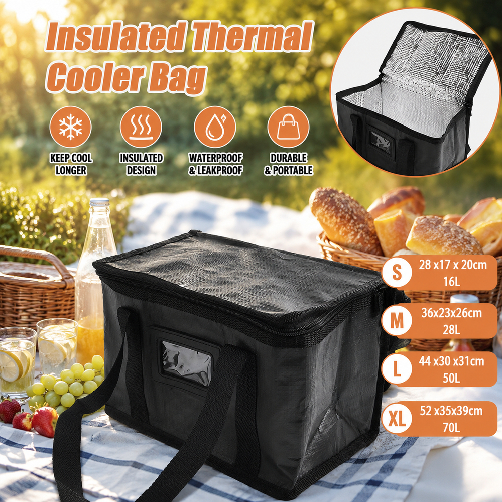 16l/28l/50l/70l ฉนวนความร้อน Cooler กระเป๋าฉนวนกันน้ําอาหารการจัดส่งกระเป๋าขนาดใหญ่ Chilled กระเป๋า