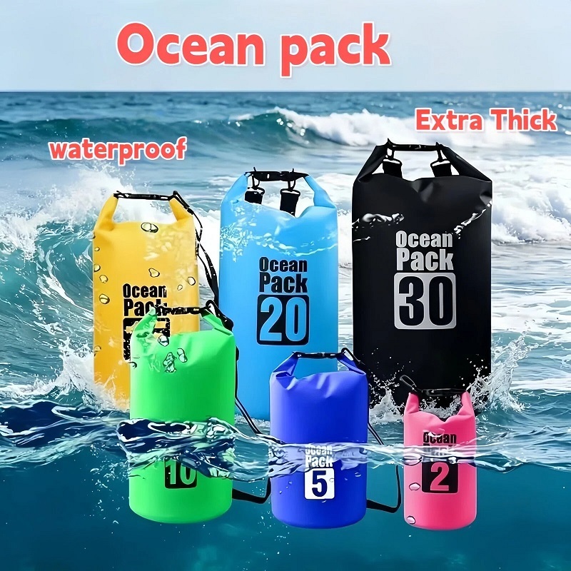 Ocean Pack กันน้ําหนา 2L-30L กระเป๋าแห้งสําหรับว่ายน้ําดําน้ําตกปลา Sea Travel Camping Beg Kalis Air