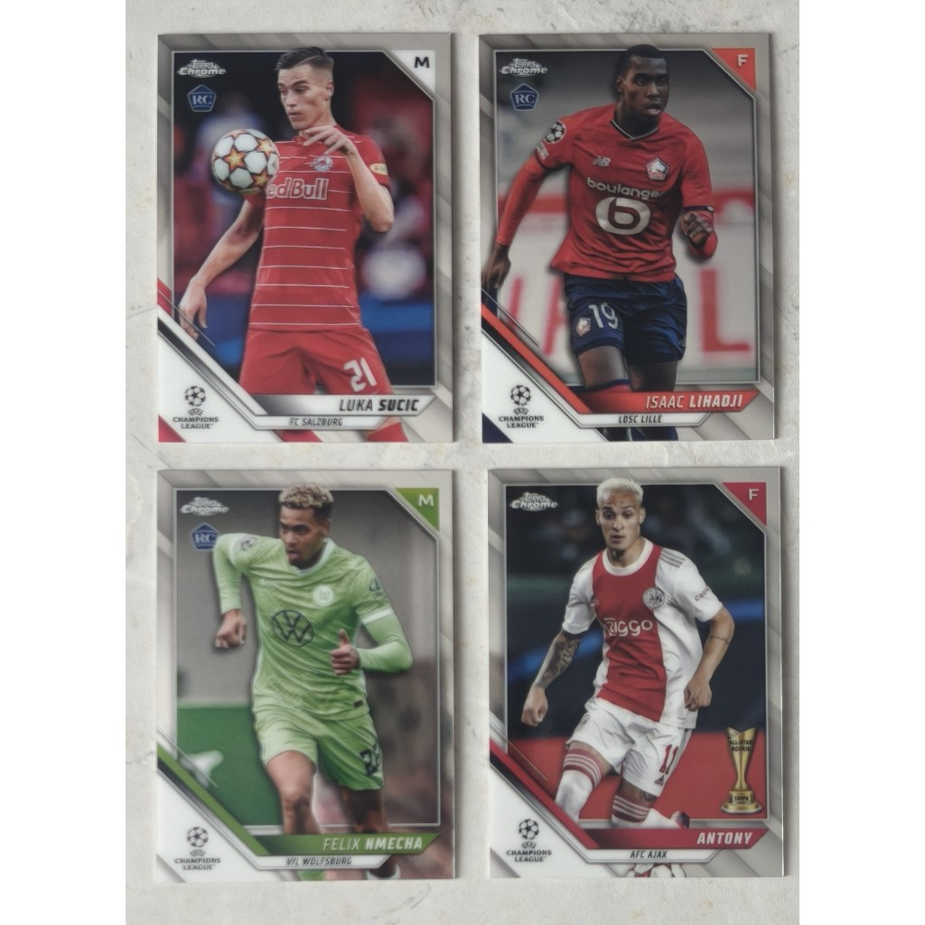 PANINI TOPPS CHROME LIHADJI NMECHA SUCIC ROOKIE FOOTBALL การ์ดรุ่นลิมิเต็ด LOT OF 4