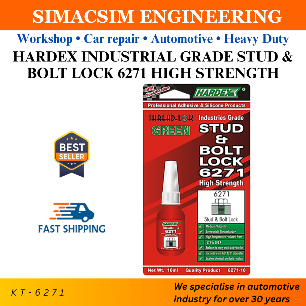 Hardex Thread Lock Lock Tie Stud และ Bolt Lock 6271 กาว Heavy Duty เกรดอุตสาหกรรม
