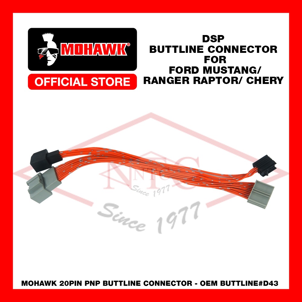 MOHAWK เครื่องเสียงรถยนต์ PLUG AND PLAY DSP BUTTLINE Connector สําหรับ FORD MUSTANG/RANGER RAPTOR/CH