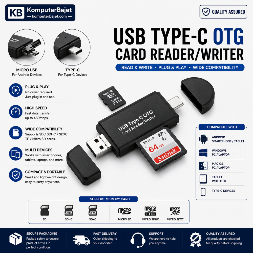 TYPE C + USB CARD READ & TF CARD READER