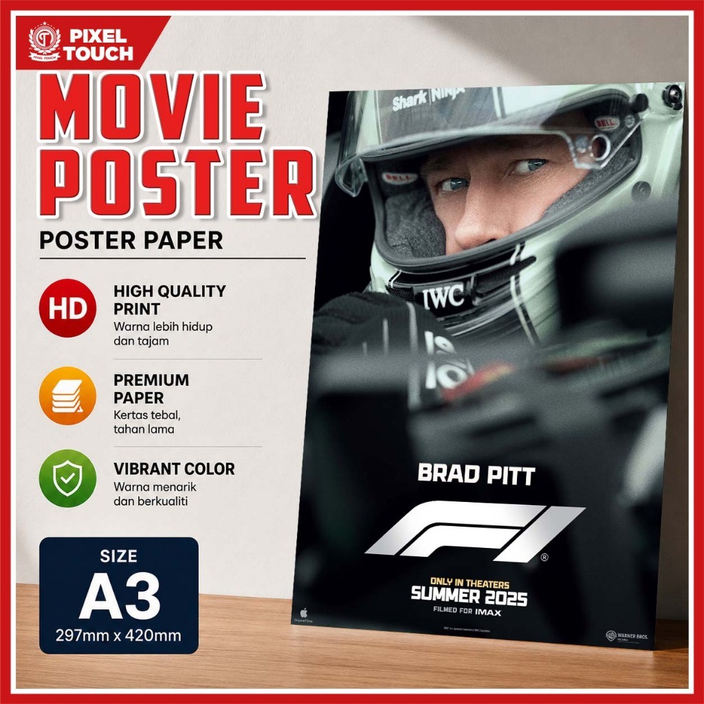 F1 ภาพยนตร์โปสเตอร์ A3 Wall Decor ภาพวาดโปสเตอร์พิมพ์สําหรับ Bar Cafe Home