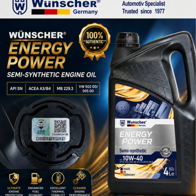 WUNSCHER 8010-4 ENERGY POWER 10W40 4L (MADE IN GERMANY)