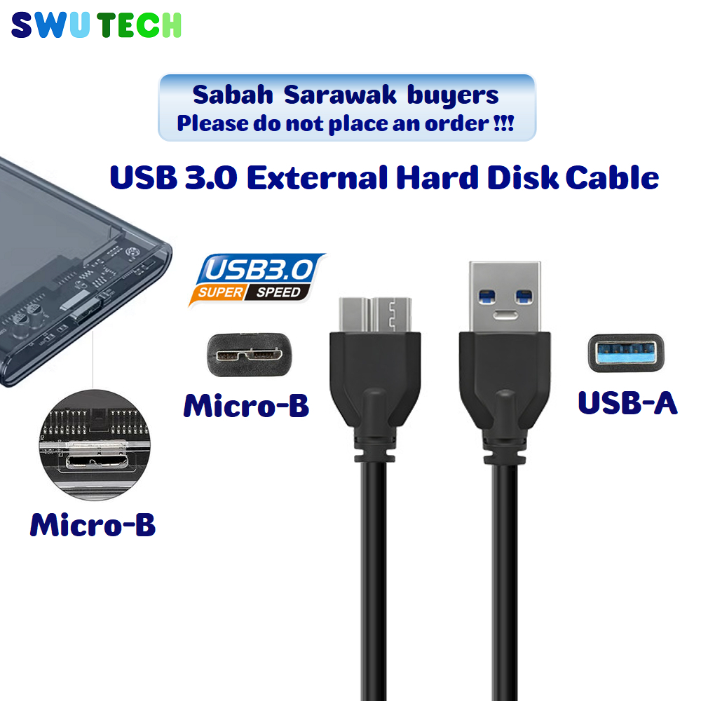 สายฮาร์ดดิสก์ภายนอก USB 3.0 เป็น Micro B 3.0 USB A ถึง Micro B สาย HDD ภายนอก (Micro-B ถึง USB/USB ถ