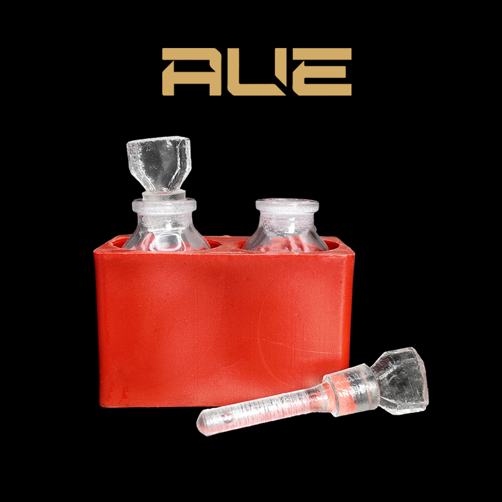 ฐานพลาสติก - ชุดขวดกรดกลมพร้อมฐานพลาสติก / Botol Isian Asid Tapak Plastik AUE Creation