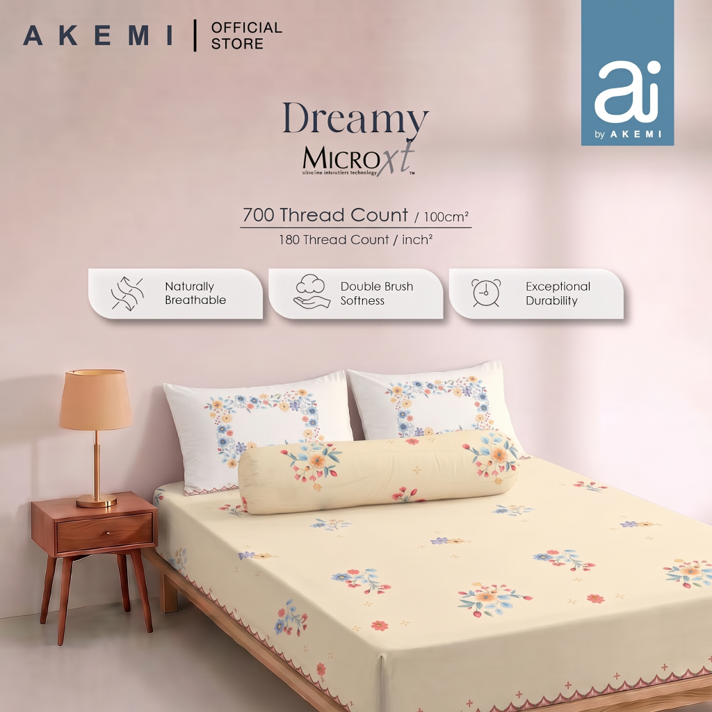 Ai by AKEMI Dreamy Collection ชุดผ้าปูที่นอน MicroXT 700TC 100% (Queen)