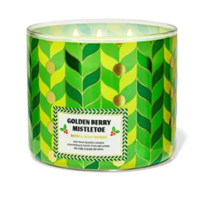 Bath & body works Golden Berry Mistletoe 3-Wick Candle