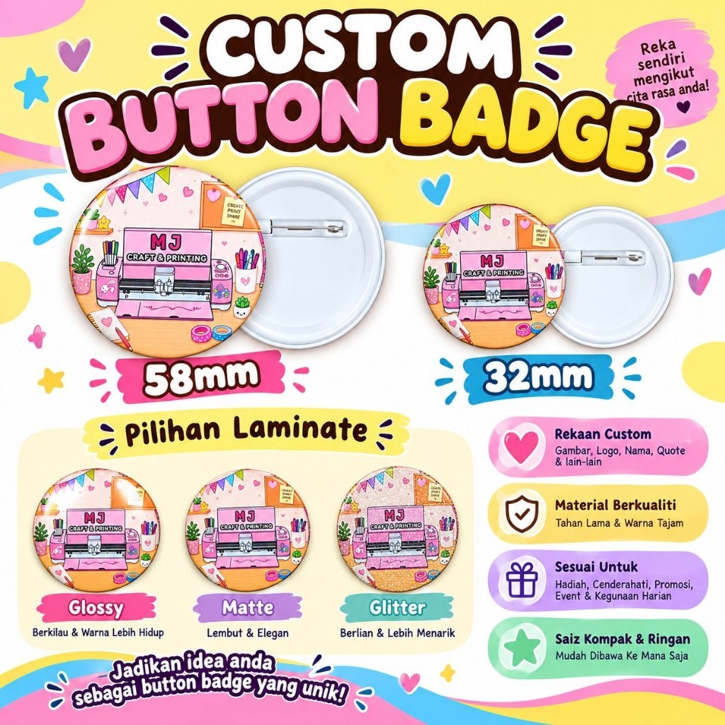 [MJ] ปุ่มที่กําหนดเอง BADGE 58MM / 32MM