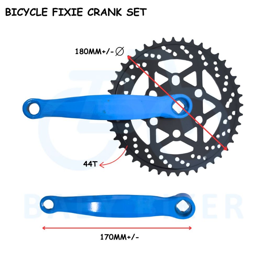 ชุด Crank Basikal Fixie Besi 44T/ Fixie จักรยาน Crankset เหล็ก 44T