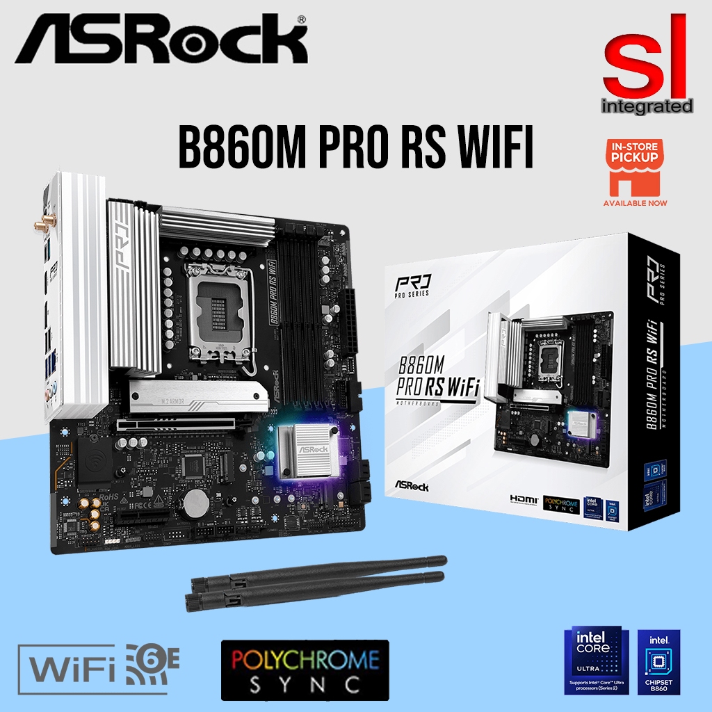 ASRock B860M PRO RS WIFI LGA1851 M-ATX เมนบอร์ด