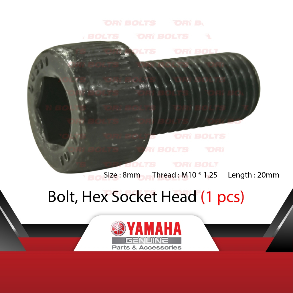 91317-10020 Yamaha R25 MT25 Bolt Hex Socket Head Allen Key ขนาด 8 มม. Panjang 20 มม.