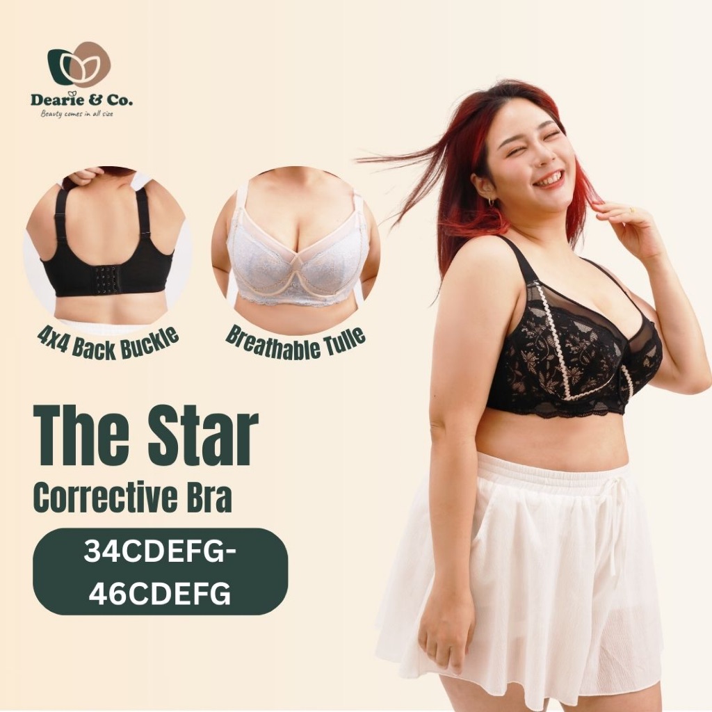 Dearie & CoThe Star 软钢圈调内衣 ได้ถึง 46F Cup| 丝聚性感|เก็บเกี่ยว 乳防下甲防外 counter บราเซ็กซี่ แก้ไขและสบาย