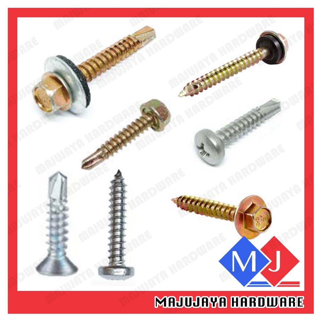 สกรูเจาะตัวเอง 1PC พร้อมเครื่องซักผ้า Awing Screw Oning Screw Roof Screw สกรูยึดเหล็กบ้าน top Purpos