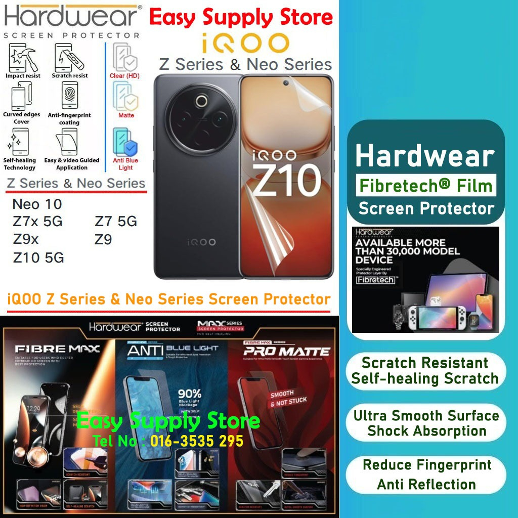 Hardwear ฟิล์มไฮโดรเจลป้องกันหน้าจอ iQOO Neo Series Z Series Neo 10 Z7 5G Z7X 5G Z9 Z9X Z10 5G