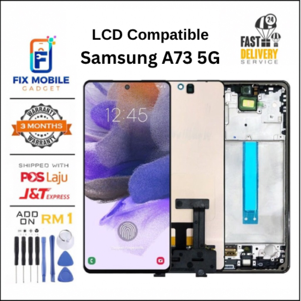 รองรับ LCD Samsung A73 5G เกรด TFT OLED หน้าจอสัมผัส LCD คุณภาพสูงพร้อมกรอบ