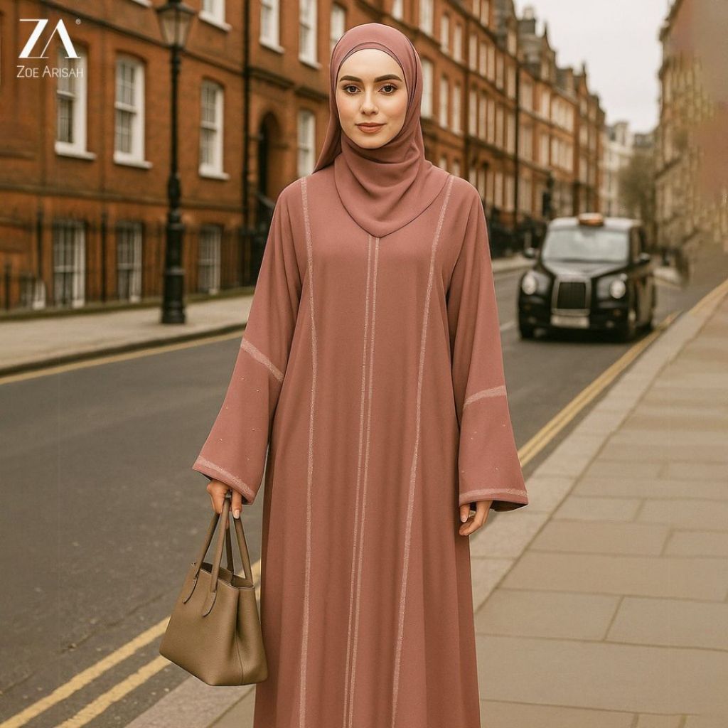 ZOE ARISAH Rabia Barirah ABAYA CARDIGAN REMIUM SATIN UMRAH DIAMOND 2025 MUSLIMAH WANITA LOOSE JUBAH 