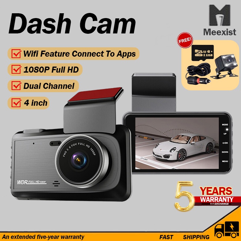 4K Dash Cam Dual Vision Car Recorder รุ่น WIFI Dash Cam การบันทึก 1080P Full HD