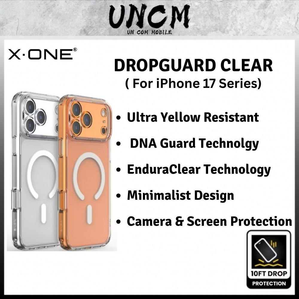 XDOne Dropguard Clear with EnduraClear for i phone 17 Pro Max/17Pro/17 Air/17 Impact Protection Case