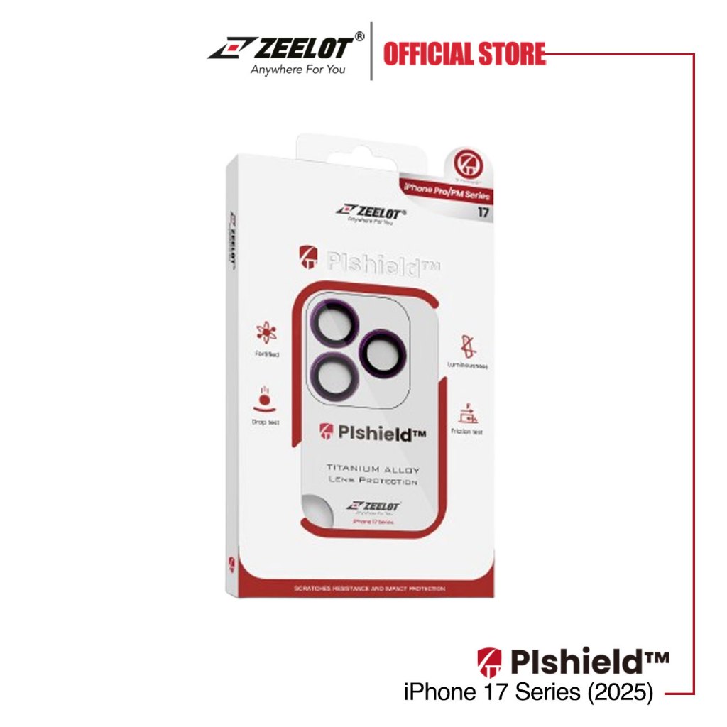 ZEELOT Pishield ตัวป้องกันเลนส์โลหะผสมไทเทเนียมสําหรับ iP 17 Series (2025)