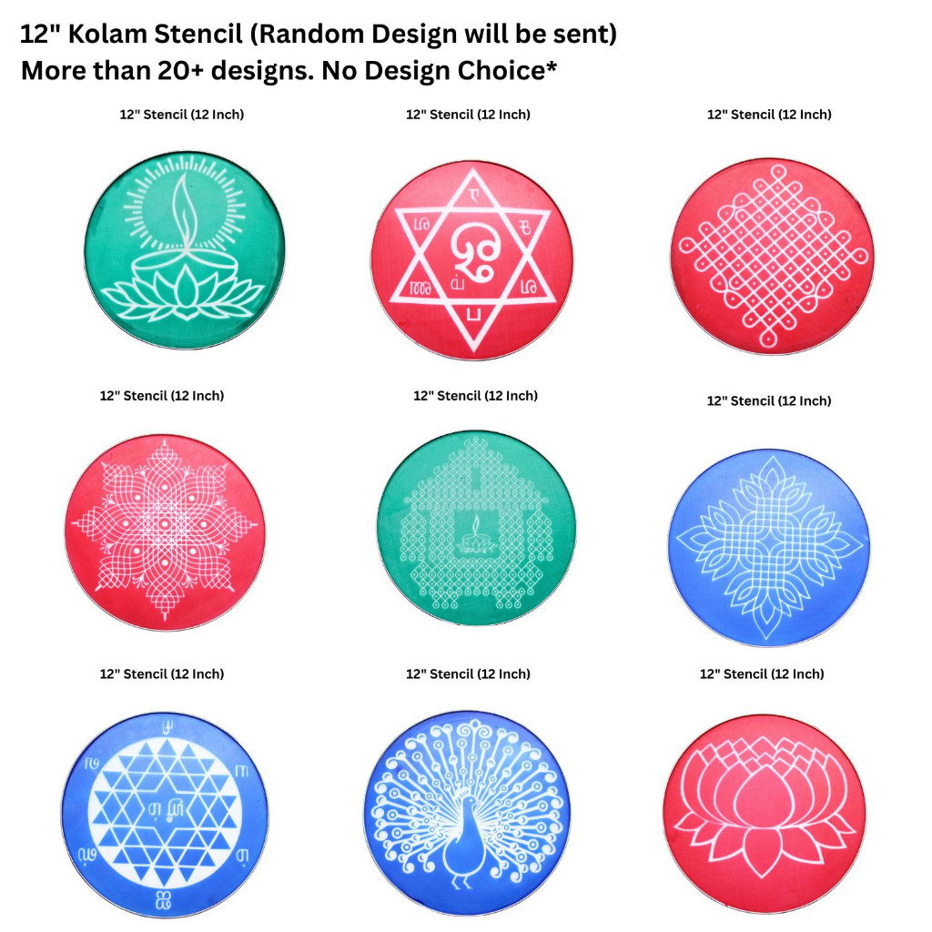 Rangoli Kolam Stencil Kolam Thattu 12 นิ้ว Deepavali ตกแต่ง