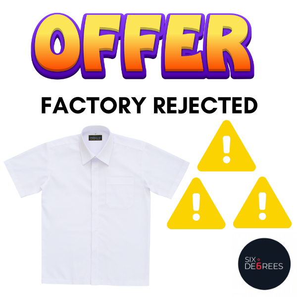 FACTORY REJECTED OFFER COTTON ชุดนักเรียนเสื้อยืดแขนสั้นสีขาวสีขาว