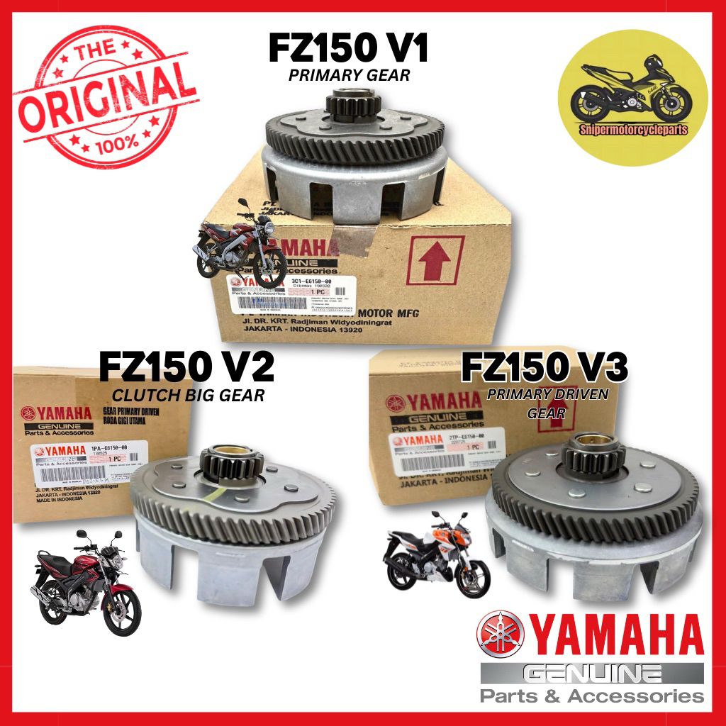 FZ150 FZ V1 V2 V3 CLUTCH BIG GEAR PRIMARY DRIVEN GEAR ASSY 3C1 1PA 2TP E6150 MANGKUK CLUTCH YAMAHA