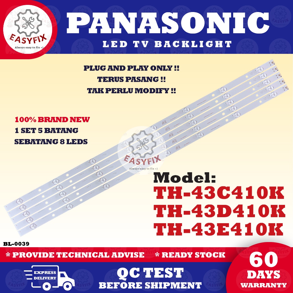 / TH-43E410K TH-43D410K TH-43C410K PANASONIC 43 นิ้วทีวี (โคมไฟทีวี) 43" LG LED BACKLIGHT 43C410K 43