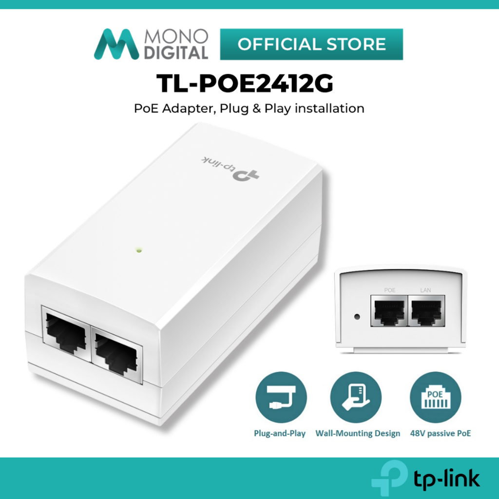 TP-LINK TL-POE2412G PoE Adapter / TL-POE4818G 48V Passive PoE Adapter / TL-POE4824G 48V Passive PoE 
