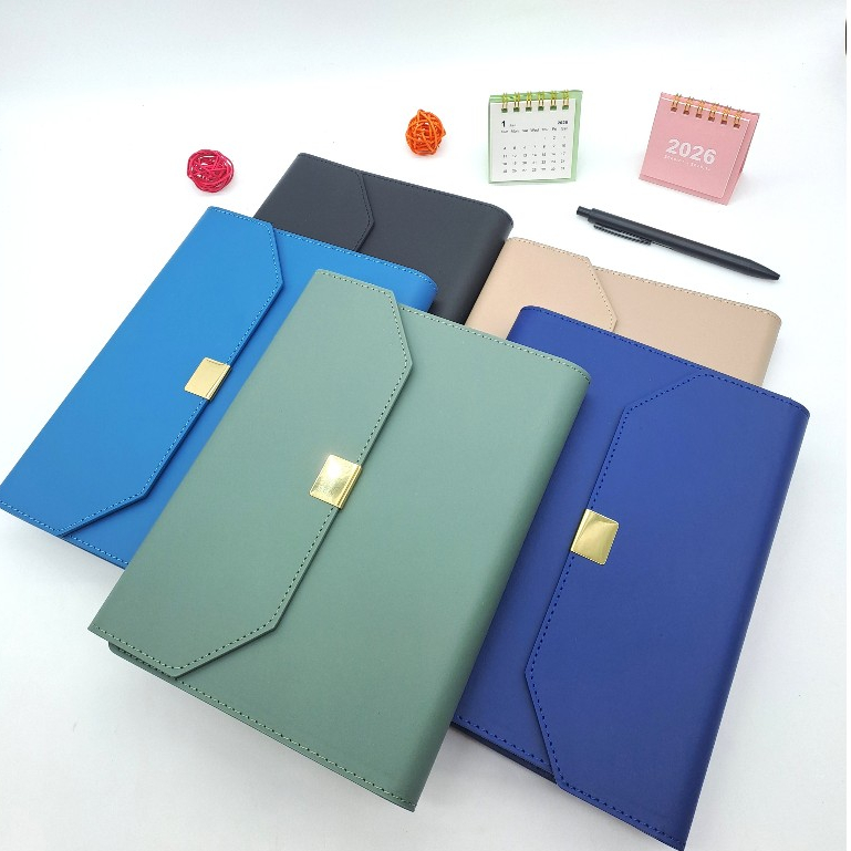 2026 ไดอารี่ Planner A5 หนัง PU W1003 ลวด O รายเดือน Planner Notebook Journal Diaries Study Record B