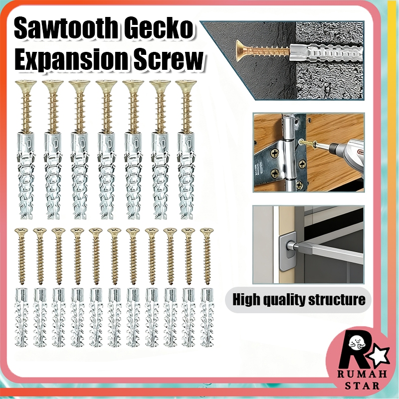 100 ชิ้นโลหะสกรูขยายหยัก Wall Anchor Bolts ทําลายโลหะสําหรับ Konkrit/Bata