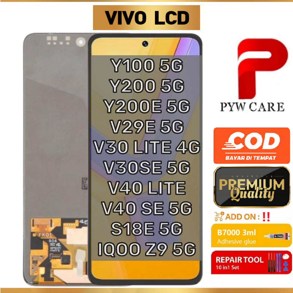 Skrin LCD Serasi Untuk VIVO Y100 / Y200 / Y200E /V29E /V30 LITE / V30SE/ V40 LITE/ V40 SE/ S18E / IQ