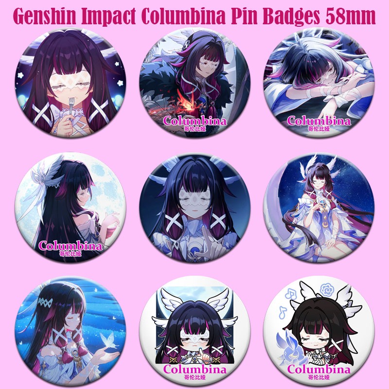 Genshin Impact Colombina Nod-Krai Character Pin Button Badge 58mm