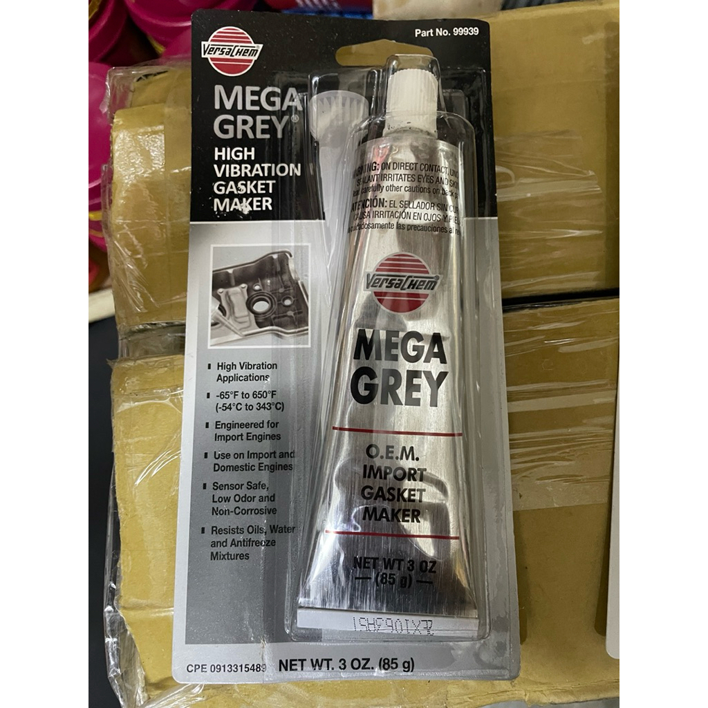 VERSACHEM 99939 MEGA GREY HIGH TEMPERATURE SILICONE GASKET MAKER 85G