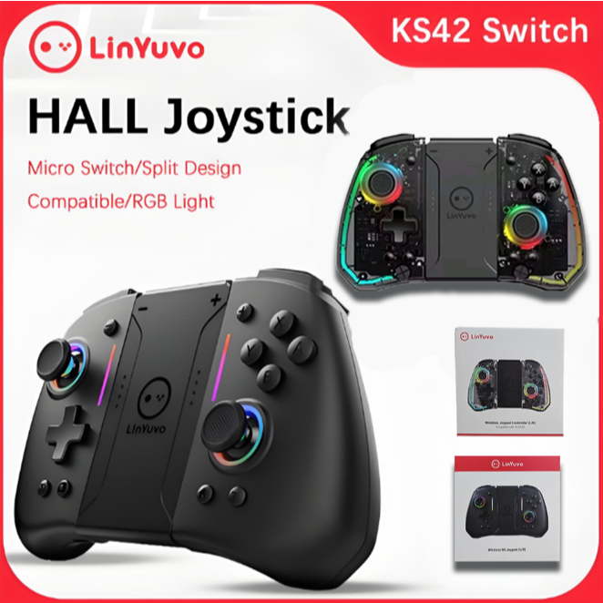 คอนโทรลเลอร์สําหรับเล่นเกม Joypad ไร้สายสําหรับ Nintendo Switch / Lite / OLED / Switch 2 Linyuvo KS42 Pro Controller พร้อม Turbo