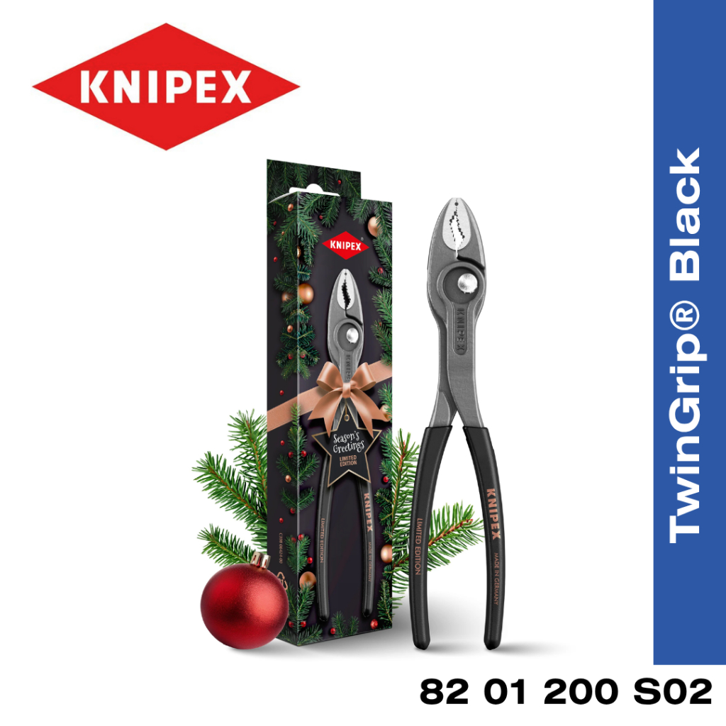 KNIPEX **Limited Edition** Holiday TwinGrip คีมตัดด้ามจับสีดํา 82 01 200 S02