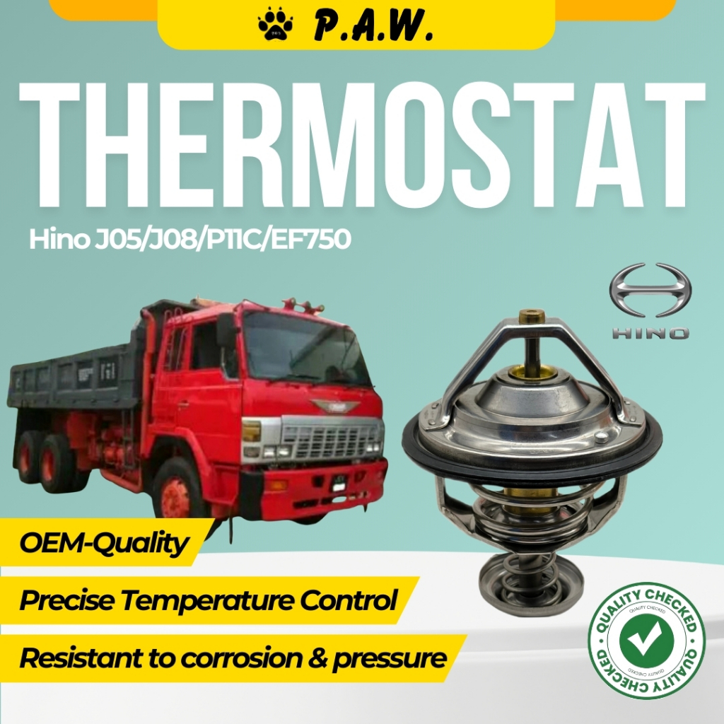 S0401-66107 PAW Thermostat - Hino J05/ J08/ P11C/ EF750 (82 C) (มีออริ่ง)