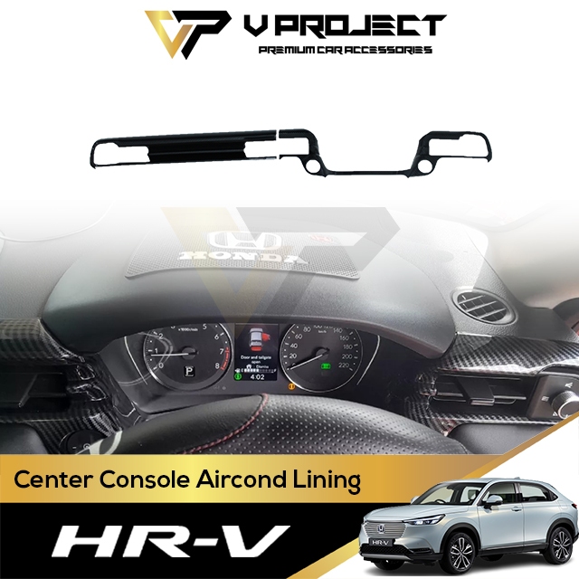 Honda HRV 2022-2025 ตกแต่งภายในคอนโซลกลางด้านหน้า Aircond ซับคาร์บอนสําหรับ HRV 2nd Gen V โครงการอุป