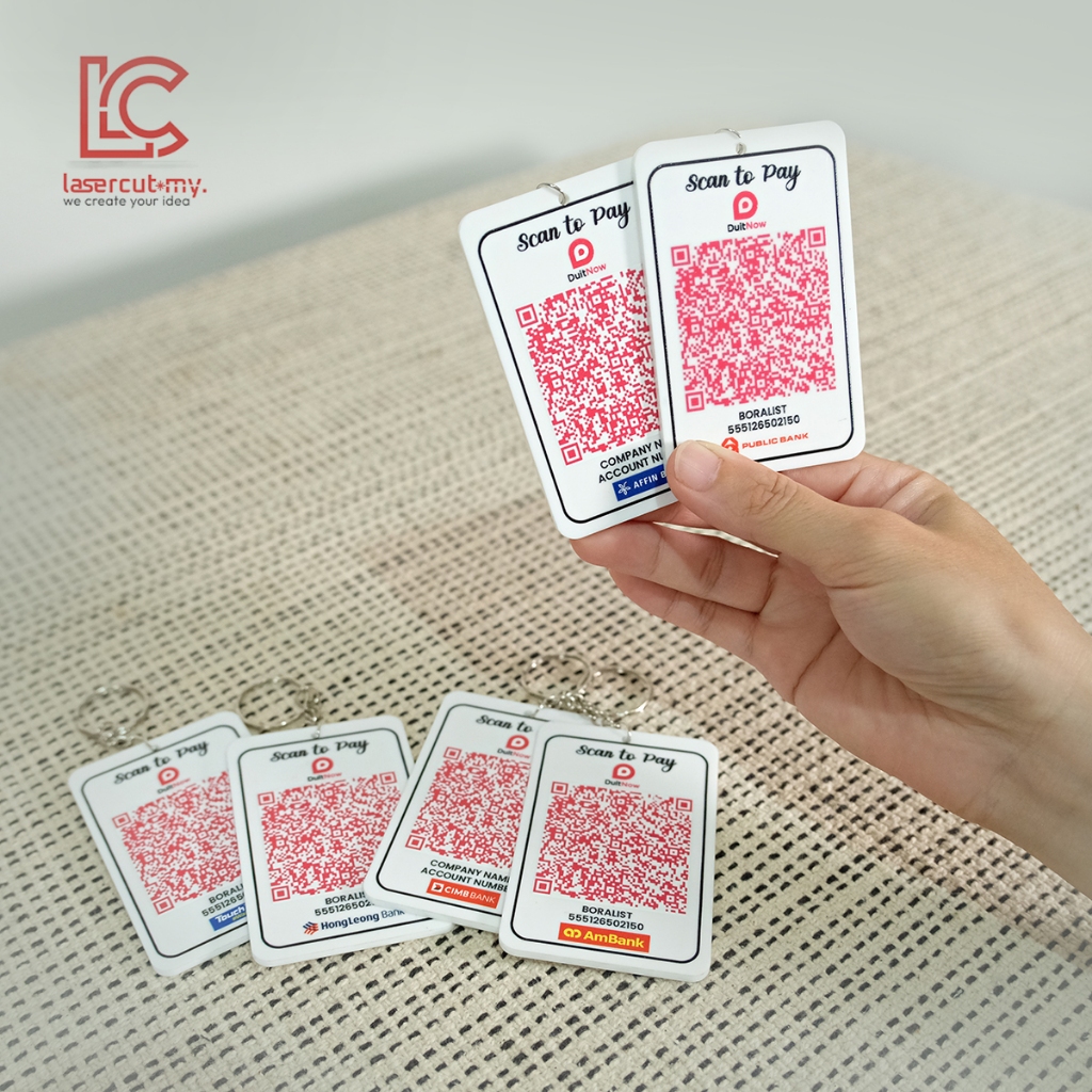 KEYCHAIN SUBLIMATION QR CODE พวงกุญแจ QR UV PRINT QR PAYMENT KEYCHAIN GRAB SIZED QRPAY