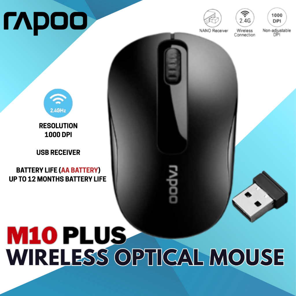 RAPOO WIRELESS MOUSE M10 PLUS 2.4GHZ สําหรับ LAPTOP / DESKTOP/ RAPOO MINI เมาส์ไร้สาย