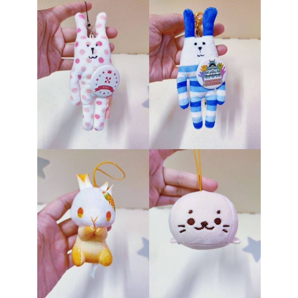 Preloved ของเล่นตุ๊กตานุ่ม SKC44/ พวงกุญแจมาสคอต Hana Usagi ดอกไม้กระต่าย Gotochi Craftholic โอซาก้า