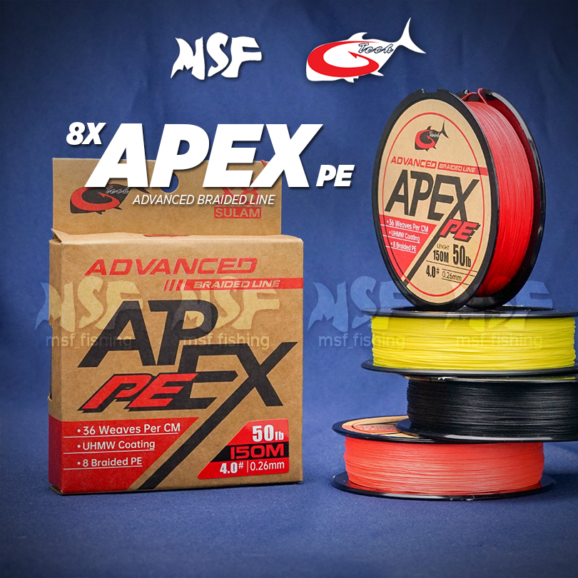 [MSF] G-tech 8x APEX PE Braided Tali Benang Casting Jigging สายตกปลา 8 Sulam 100% PE 150m 300m