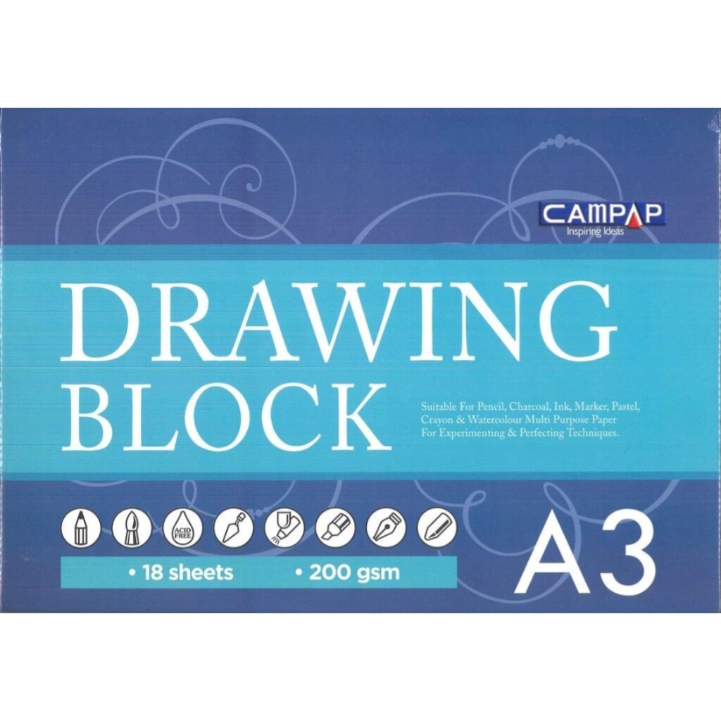 CAMPAP A3 DRAWING BLOCK 200 แกรม