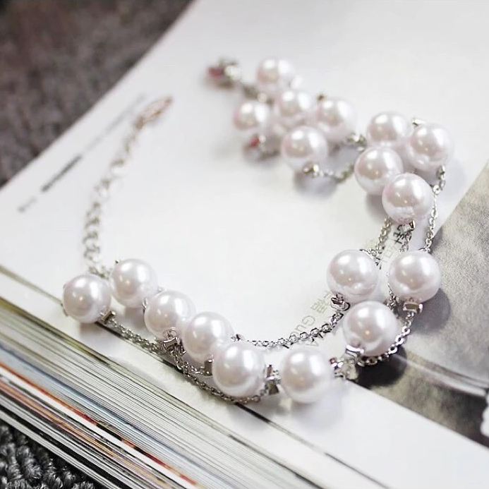 PEARL BRACELET 3 ชั้น GELANG MUTIARA ดีไซน์น่ารัก แฟชั่น JEWELERY GELANG TANGAN