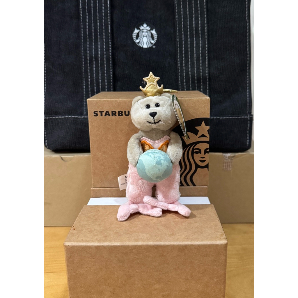 Starbucks Anniversary Blue Siren Mermaid Limited Edition Bearista Bear พวงกุญแจตุ๊กตาขนาดเล็ก