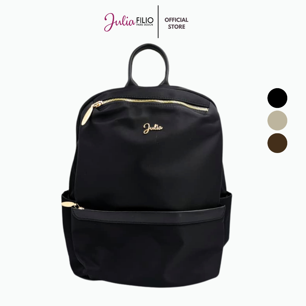 JULIA FILIO Canvas Bag (JF2663 ) Col: BLACK / KHAKI / BROWN
